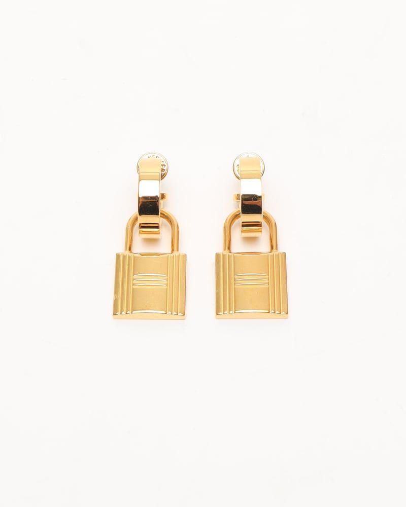 Herm�s O Kelly Gold-plated Earrings