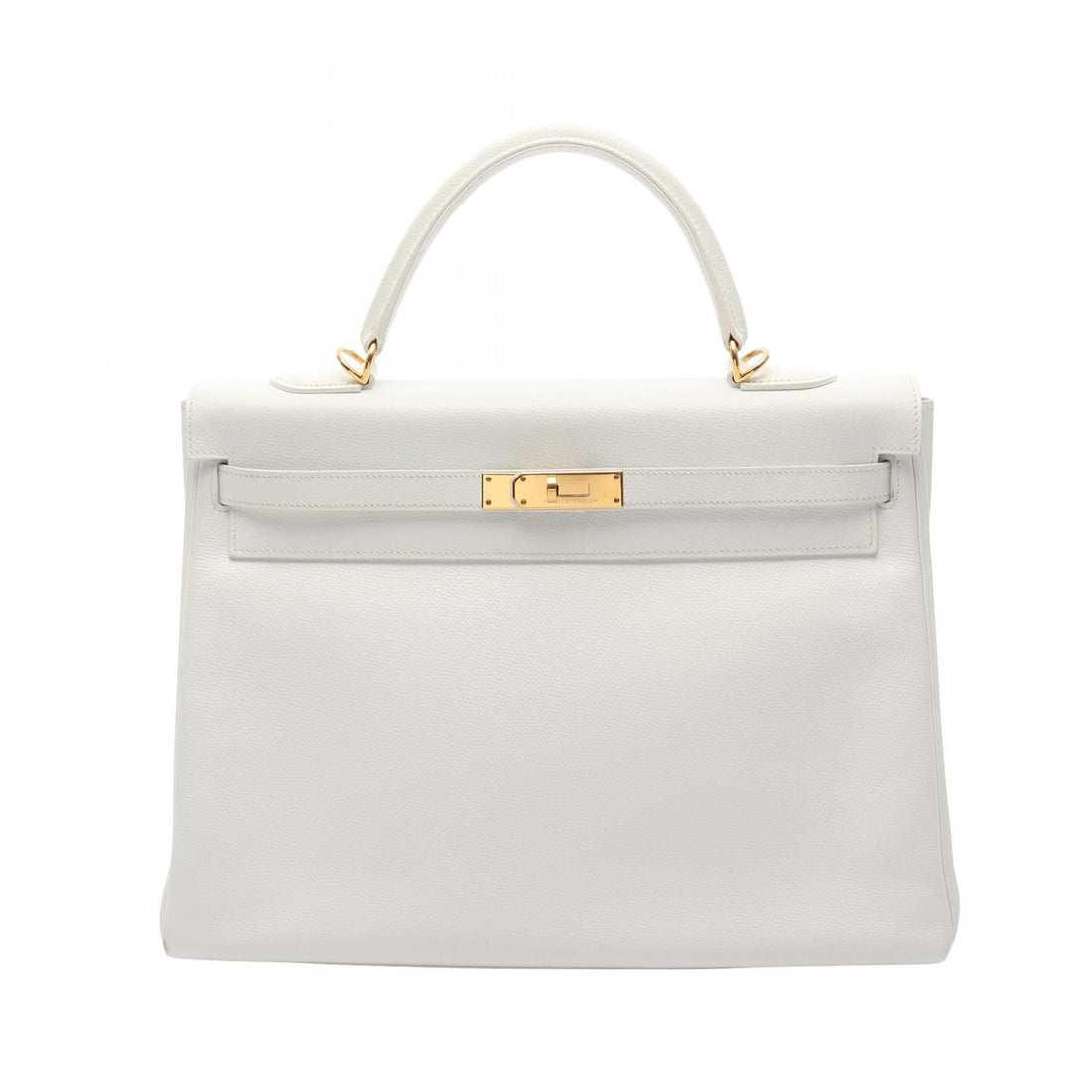 Hermes Kelly 35 Handbag White Leather Epsom