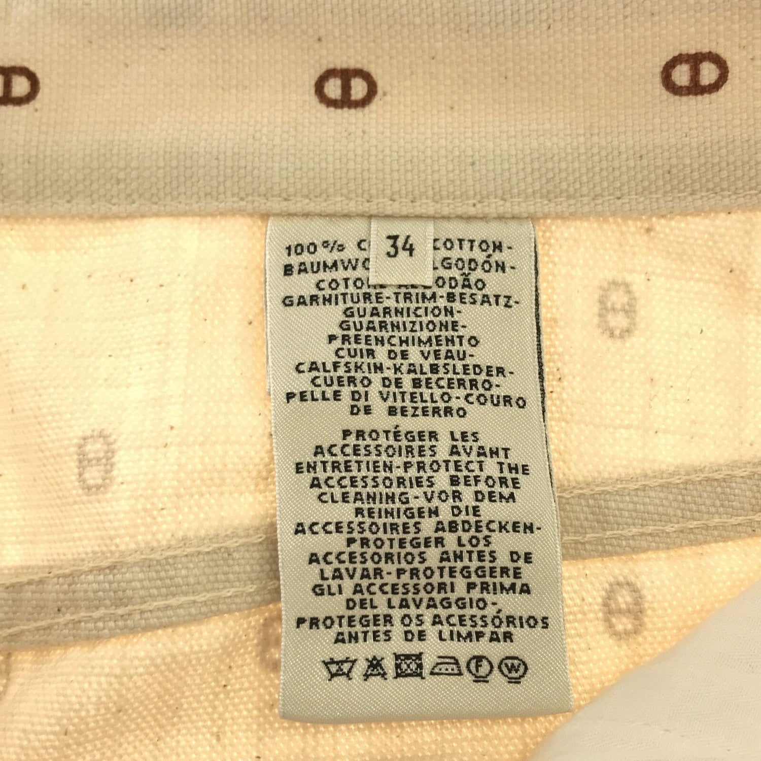 Hermes Denim Pants Roulis Patterned Cotton White  