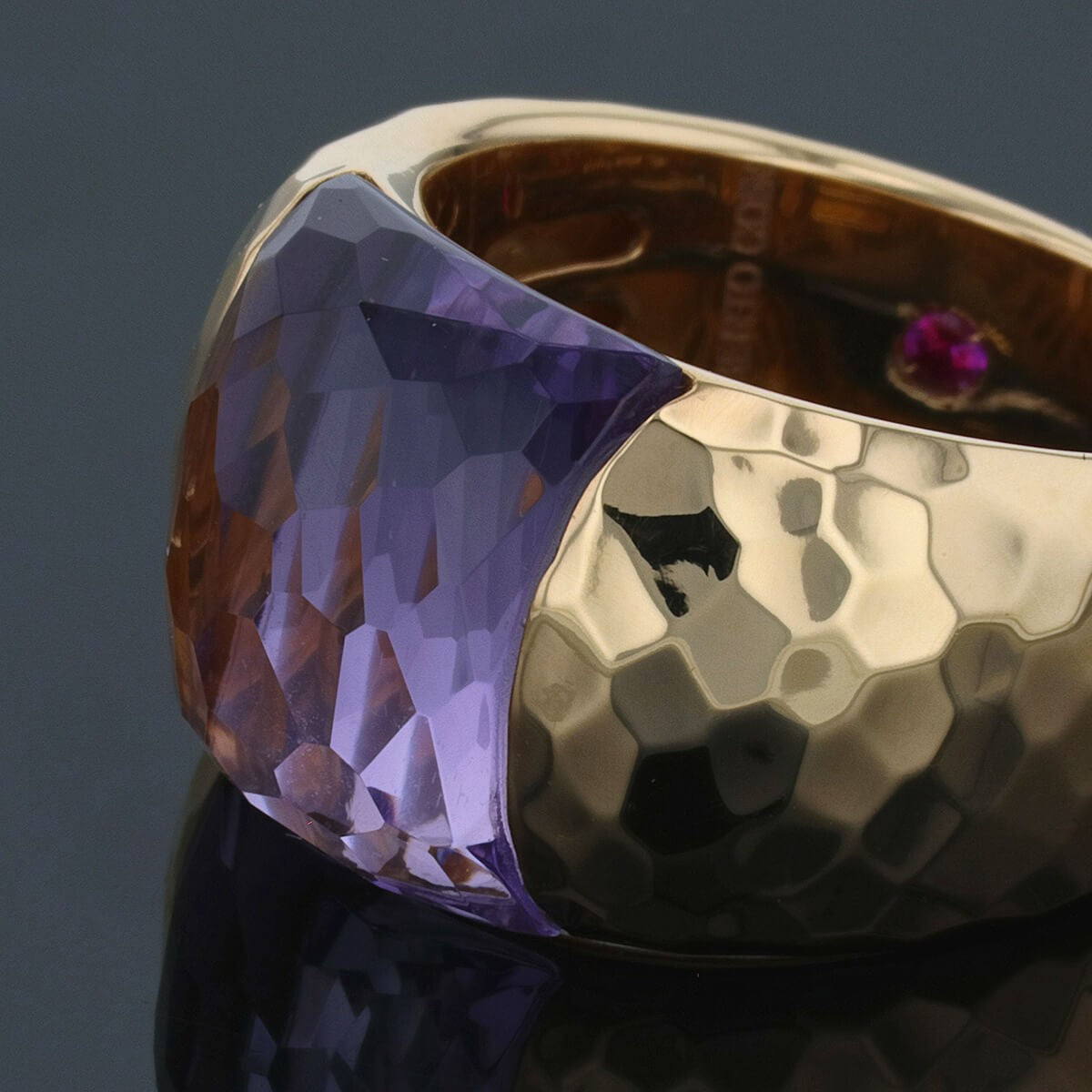 roberto coin amethyst and gold ring