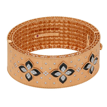 Roberto Coin Princess Flower diamonds, jade and gold bracelet