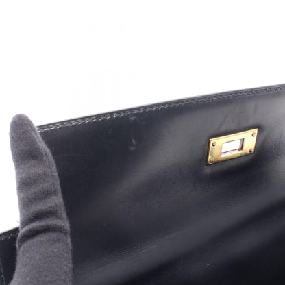 Hermes Kelly 32 Handbag Noir Black Box Calfskin Calfskin (cowhide)