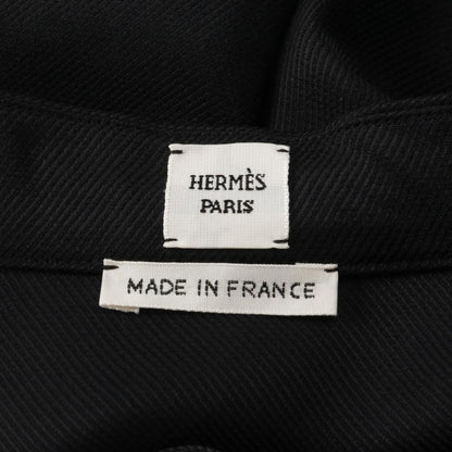Hermes Dress Black Rayon Silk