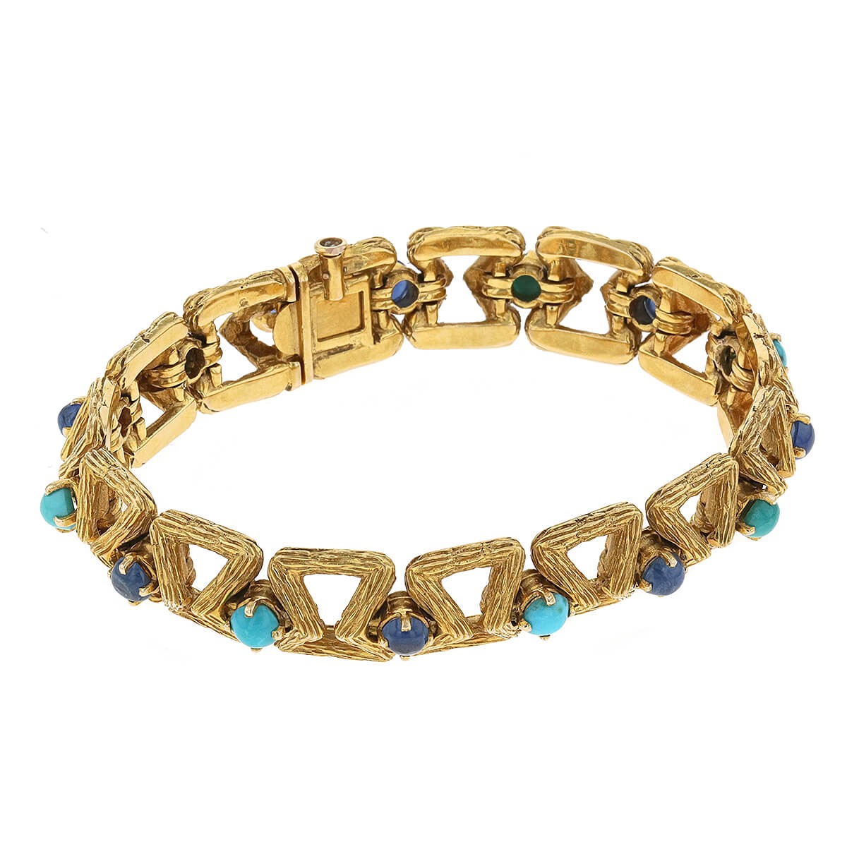 turquese, sapphires and gold bracelet