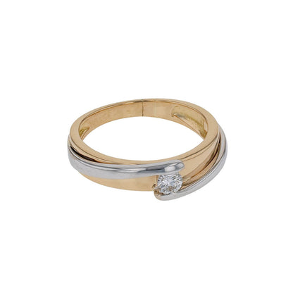 Two tones gold and diamond ring