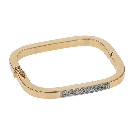 Two tones gold and diamonds bracelet
