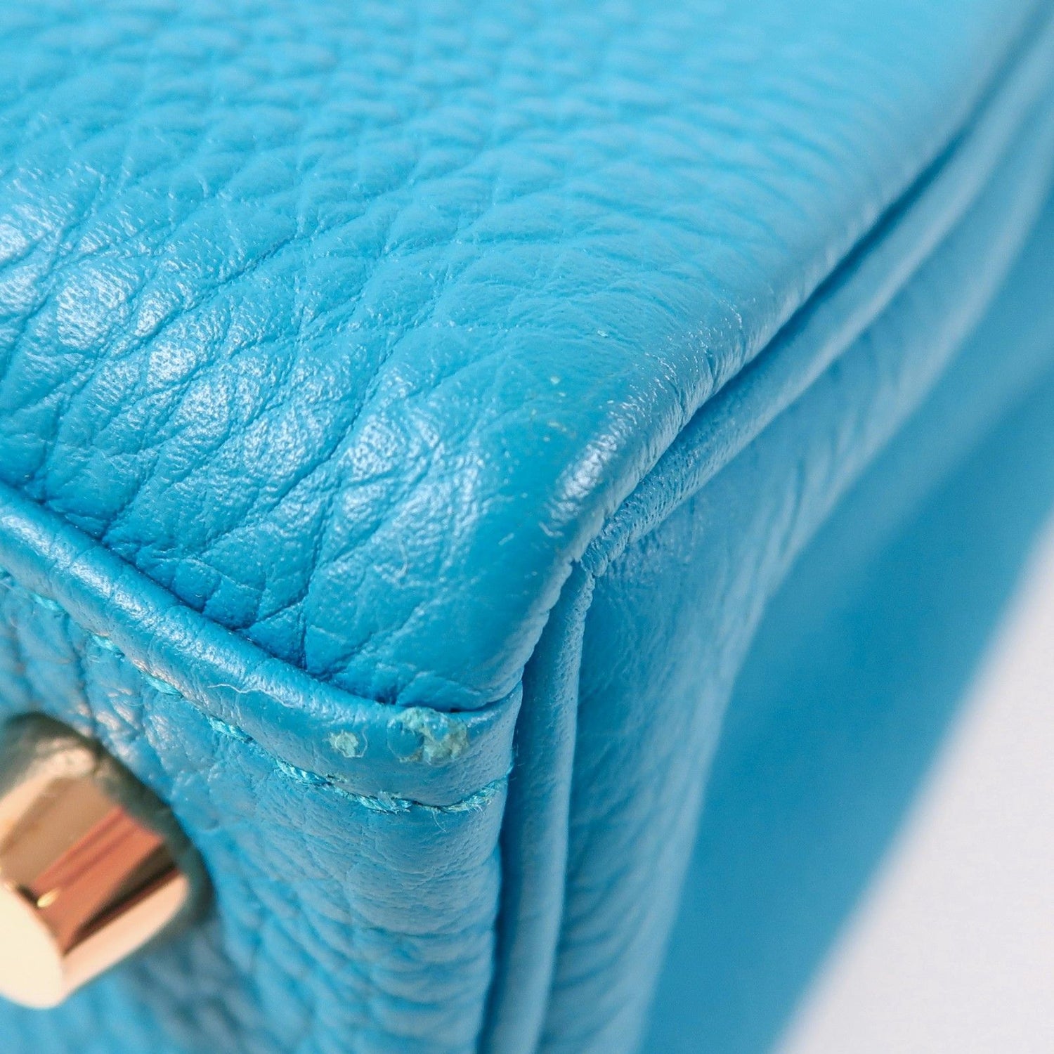 Hermes Togo Leather Kelly 25 Gold Hand-turned Shoulder And Back Bag Bleu Zanzibar 2way Shoulder Bag Blue Zanzibar Blue B