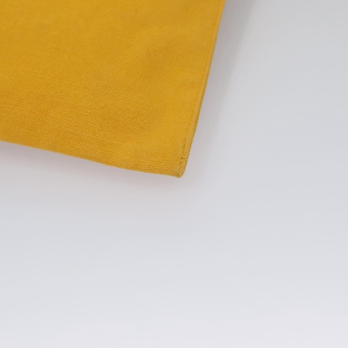 Hermes Clutch Bag Canvas Yellow Auth
