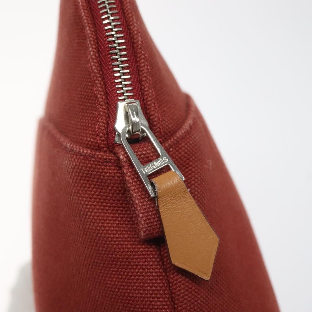 Hermes Bolide Pm Pouch Canvas Red Auth