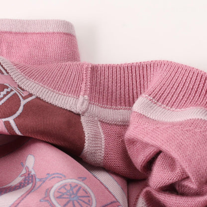 Hermes Twill Laine Ex-libris T-shirt Pink Silk Cashmere 3e 2800d 7