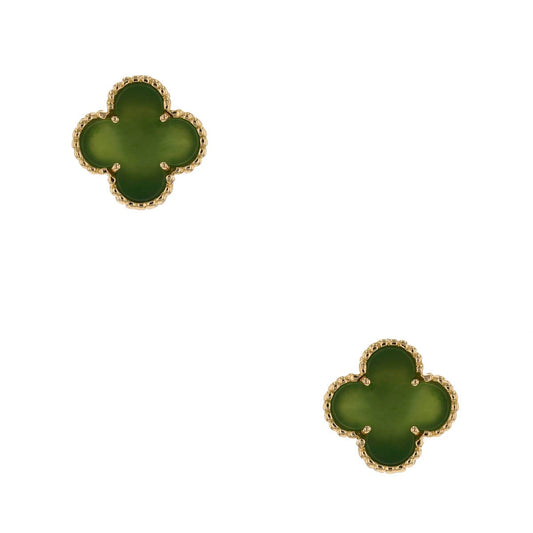 Van Cleef & Arpels Alhambra jade and gold earrings