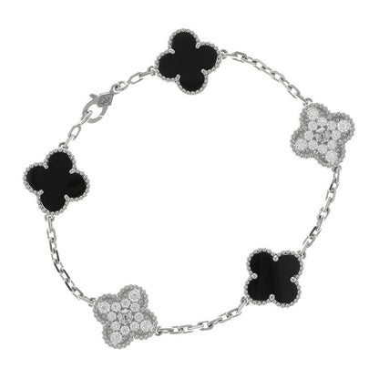 Van Cleef & Arpels Alhambra onyx, diamonds and gold bracelet