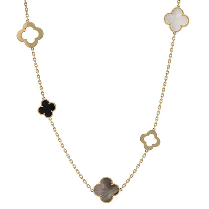 Van Cleef & Arpels Alhambra mother-of-pearl, onyx and gold necklace