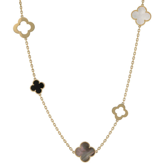 Van Cleef & Arpels Alhambra mother-of-pearl, onyx and gold necklace