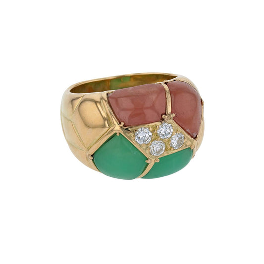 Van Cleef & Arpels chrysoprase, tourmaline, diamonds and gold ring