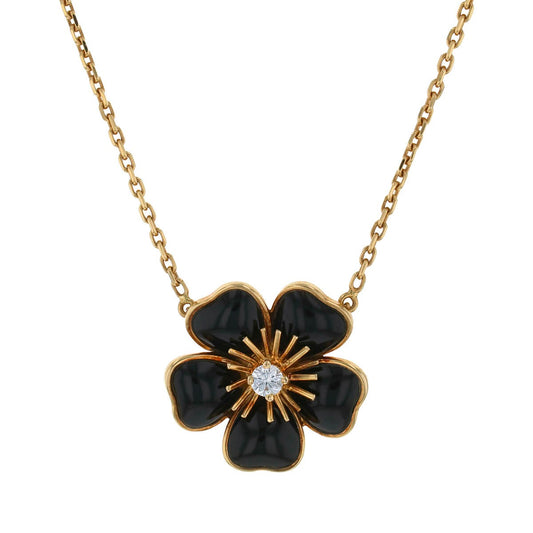 Van Cleef & Arpels onyx, diamond and gold necklace