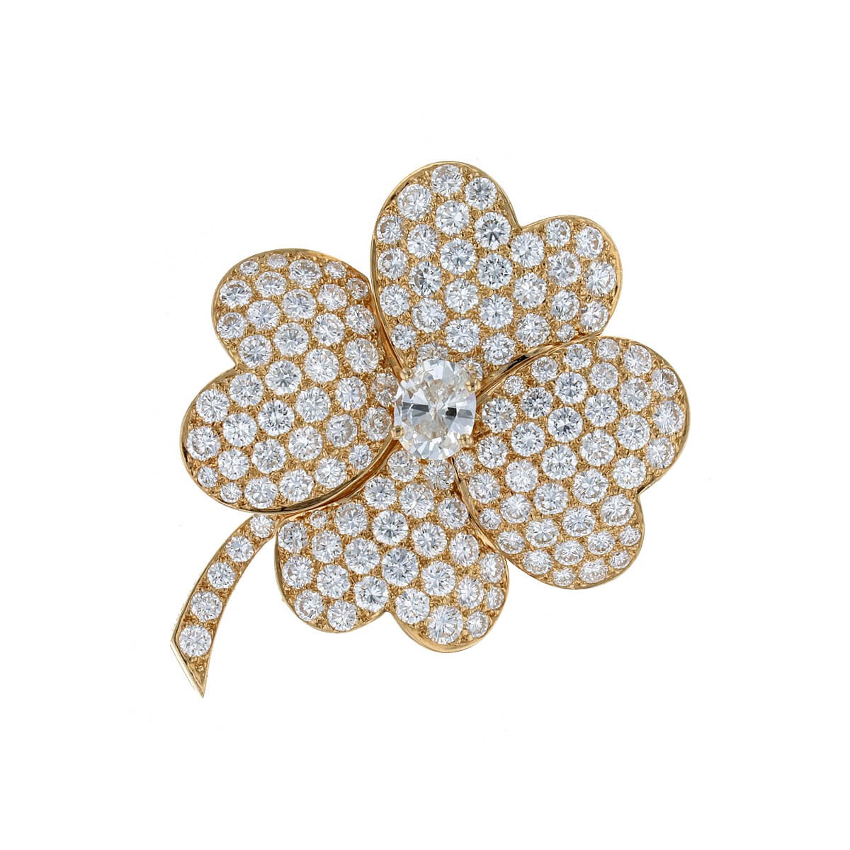 van cleef & arpels cosmos diamonds and gold brooch