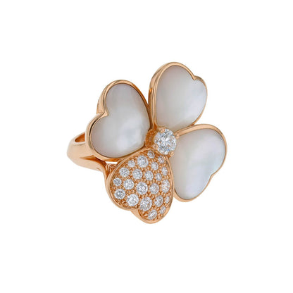 Van Cleef & Arpels Cosmos mother-of-pearl, diamonds and gold ring