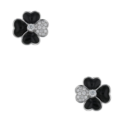 Van Cleef & Arpels Cosmos onyx, diamonds and gold earrings