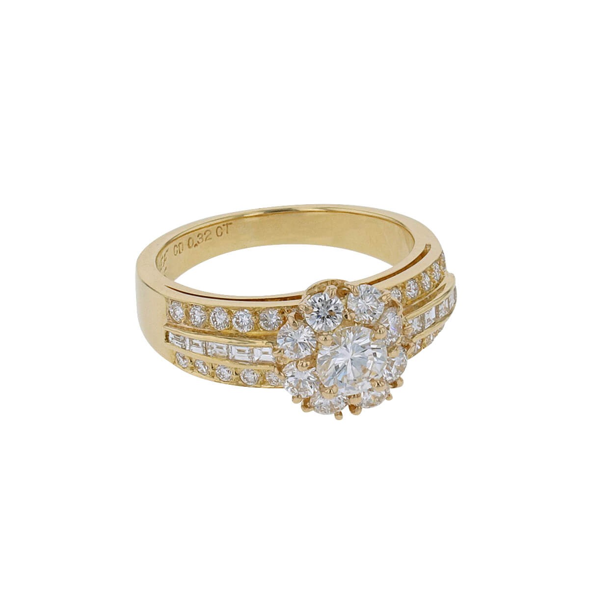 van cleef & arpels fleurette diamonds and gold ring