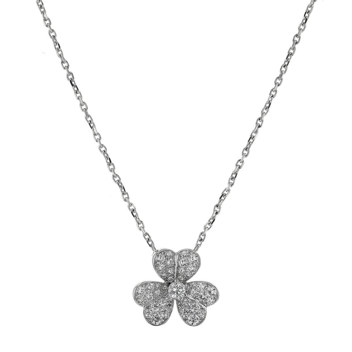 van cleef & arpels frivole diamonds and gold necklace