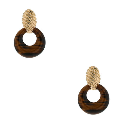 Van Cleef & Arpels gold, lapis lazuli, eye tiger quartz and onyx earrings