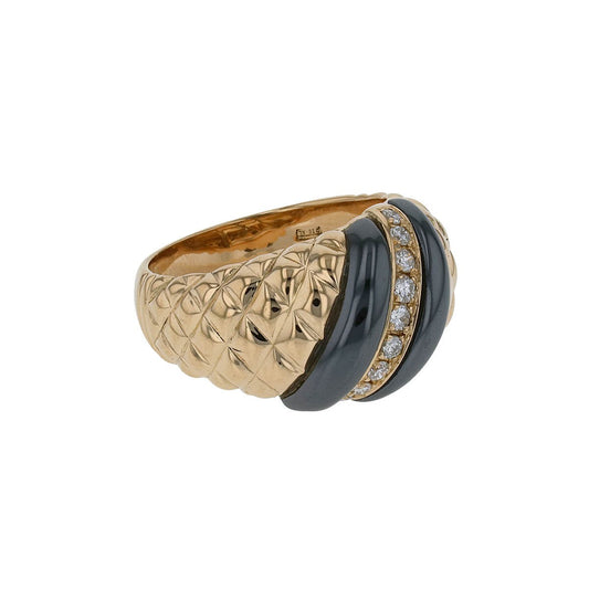 Van Cleef & Arpels hematite, diamonds and gold ring