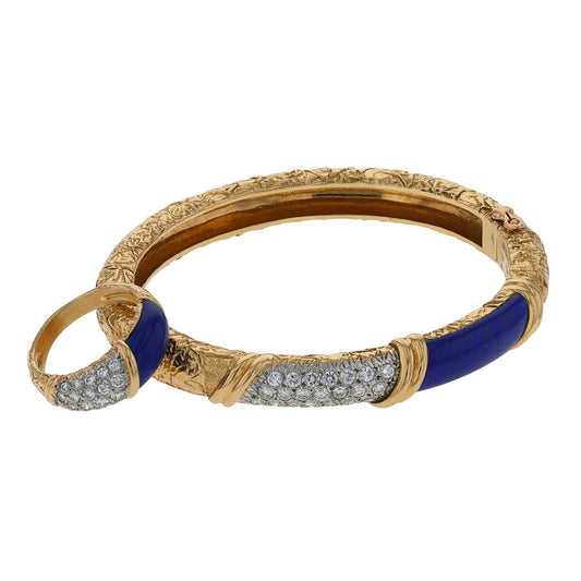 Van Cleef & Arpels lapis lazuli, diamonds, gold and platinum bracelet and ring