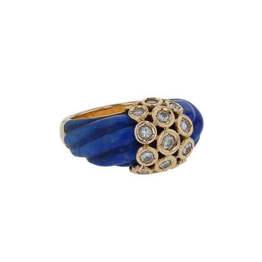 Van Cleef & Arpels lapis lazuli, diamonds and gold ring