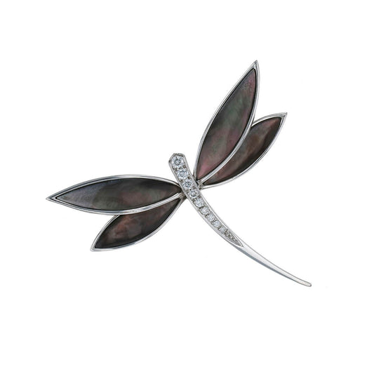 Van Cleef & Arpels Libellule mother-of-pearl, diamonds and gold brooch