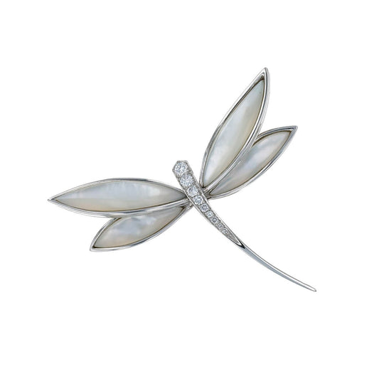 Van Cleef & Arpels Libellule mother-of-pearl, diamonds and gold brooch