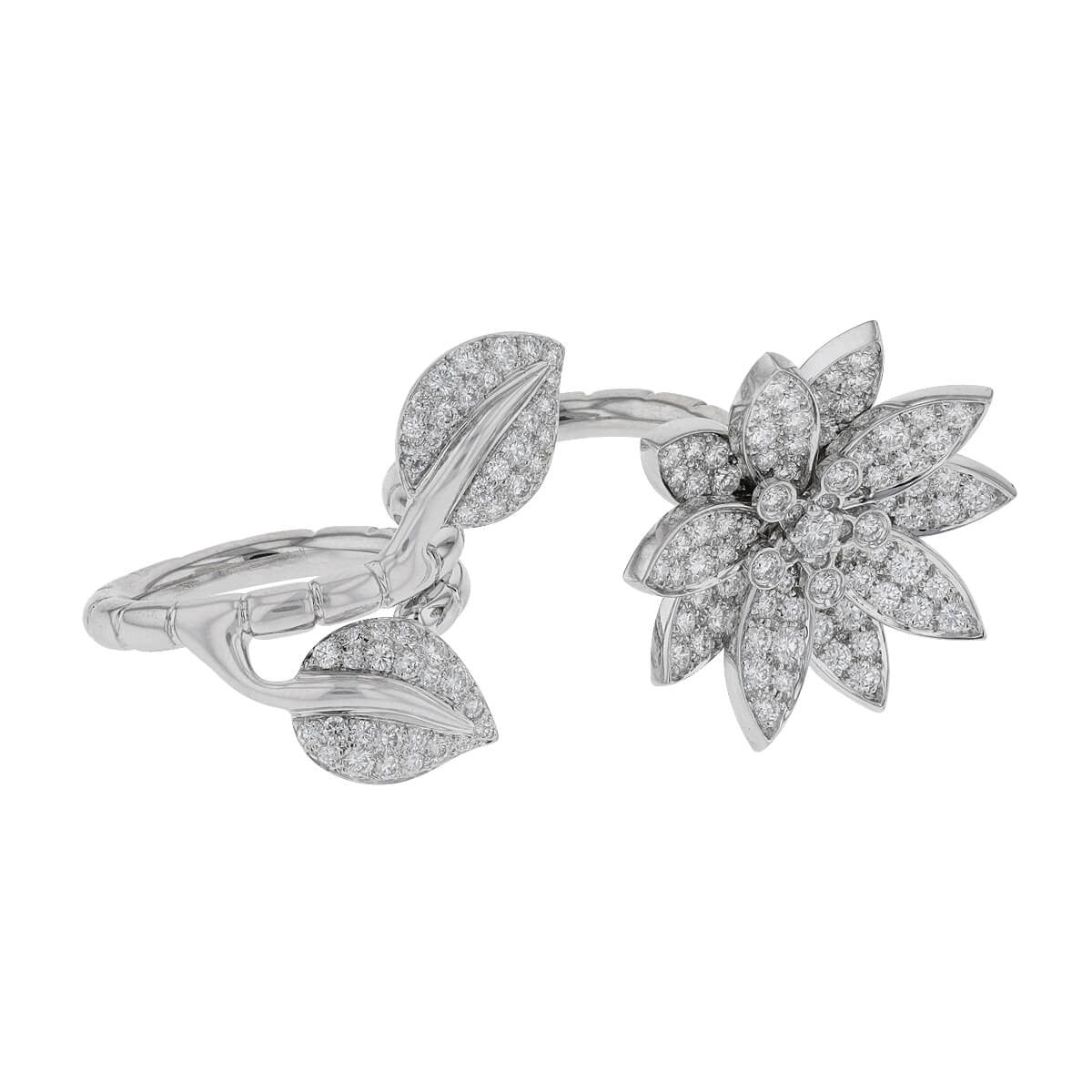 van cleef & arpels lotus diamonds and gold ring