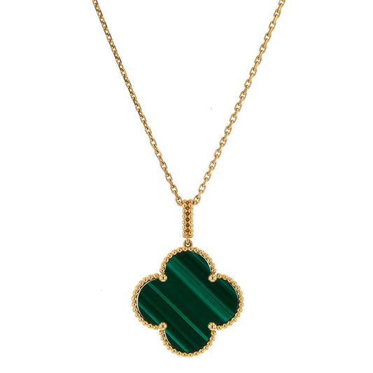 Van Cleef & Arpels Magic Alhambra malachite and gold necklace