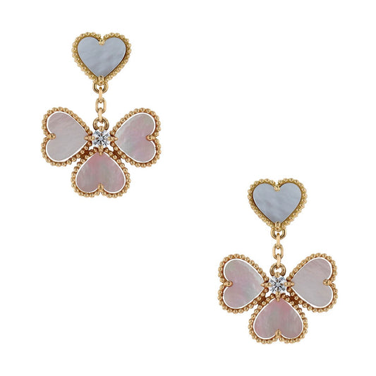 Van Cleef & Arpels mother-of-pearl, diamond and gold earrings