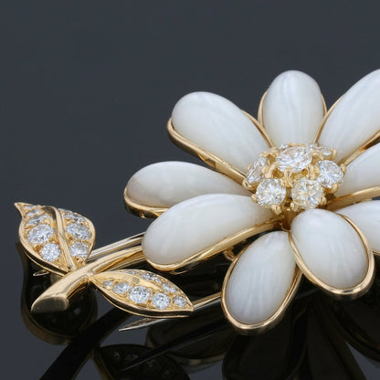 Van Cleef & Arpels mother-of-pearl, diamonds and gold brooch