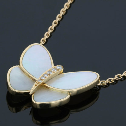 Van Cleef & Arpels mother-of-pearl, diamonds and gold necklace