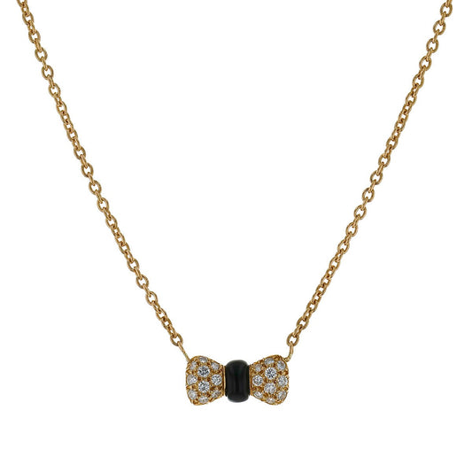 Van Cleef & Arpels onyx, diamonds and gold necklace