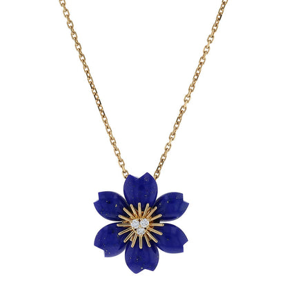 Van Cleef & Arpels Rose de No‘l lapis lazuli, diamonds and gold necklace