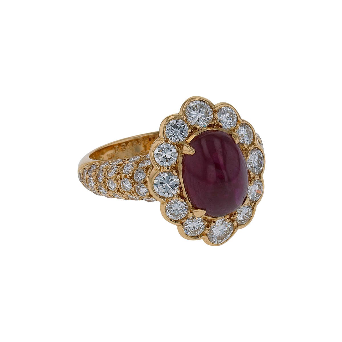van cleef & arpels ruby, diamonds and gold ring