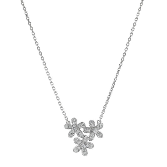 Van Cleef & Arpels Socrate 3 fleurs diamonds and gold necklace