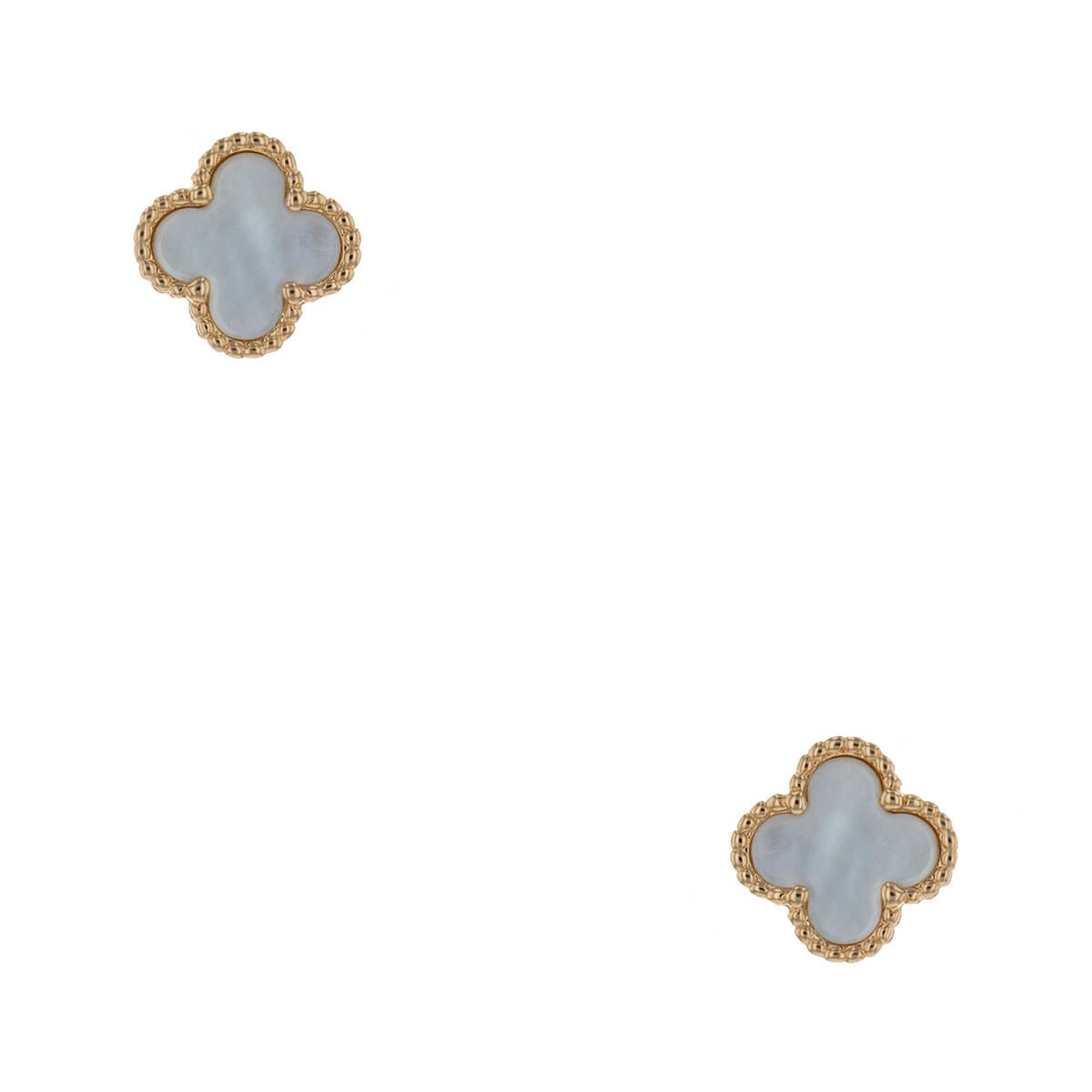 van cleef & arpels sweet alhambra mother-of-pearl and gold earrings