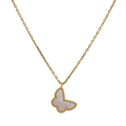 Van Cleef & Arpels Sweet Alhambra Papillon gold and mother-of-pearl necklace