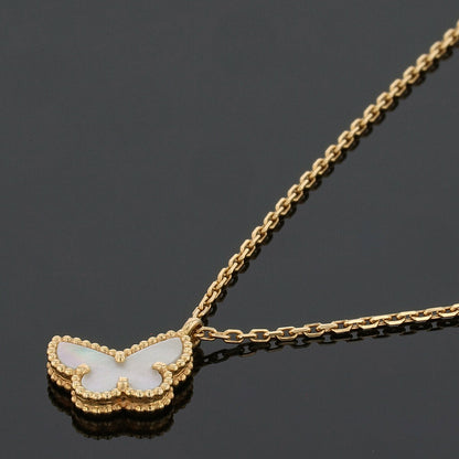 Van Cleef & Arpels Sweet Alhambra Papillon gold and mother-of-pearl necklace