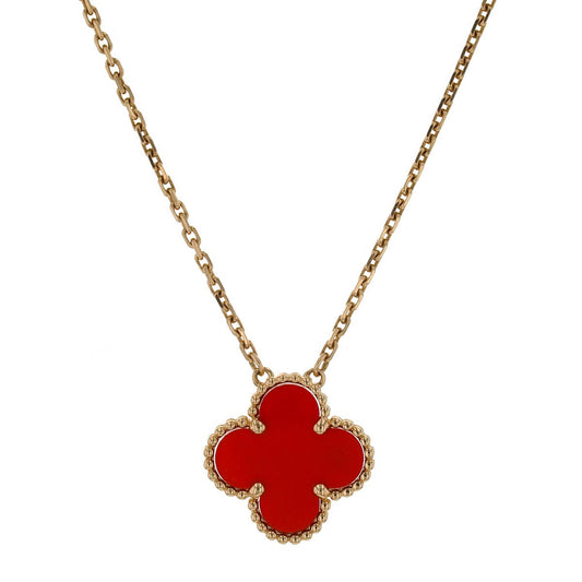 Van Cleef & Arpels Vintage Alhambra cornaline and gold necklace