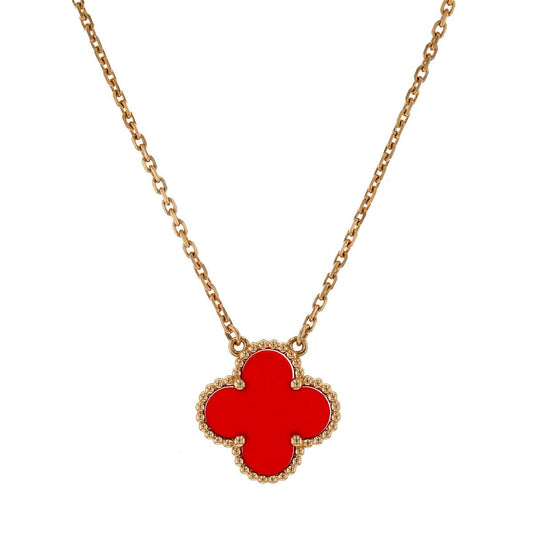Van Cleef & Arpels Vintage Alhambra cornelian and gold necklace