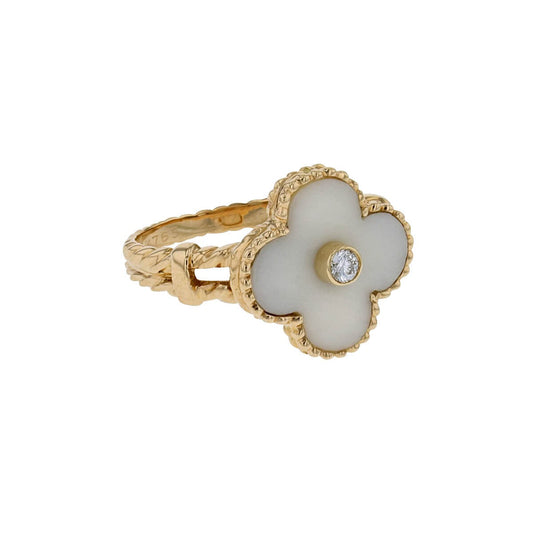 Van Cleef & Arpels Vintage Alhambra diamond and gold ring