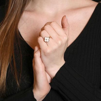 Van Cleef & Arpels Vintage Alhambra diamond and gold ring