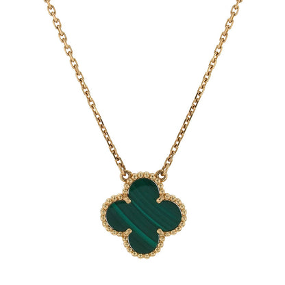 Van Cleef & Arpels Vintage Alhambra malachite and gold necklace