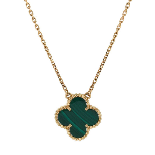 Van Cleef & Arpels Vintage Alhambra malachite and gold necklace