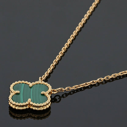 Van Cleef & Arpels Vintage Alhambra malachite and gold necklace